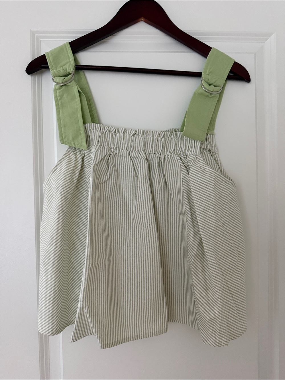 Peach Love California Light Green Strappy Crop Top